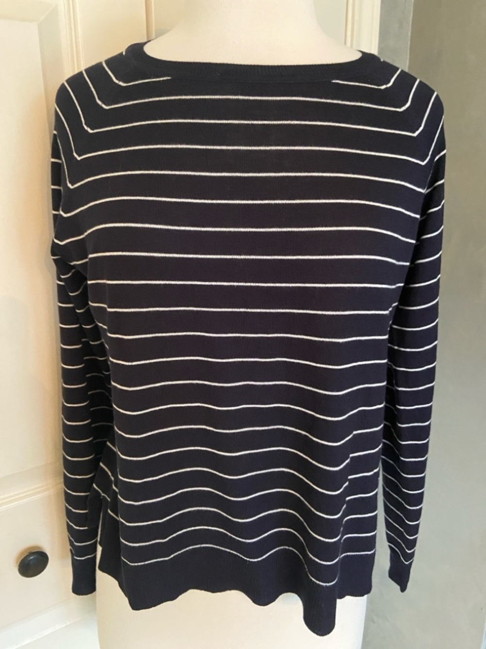 Zara Lightweight Striped Crew Neck Sweater - Picture 3 of 7